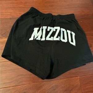 MIZZOU Soffe Black Athletic Shorts Lightweight Elastic Waist